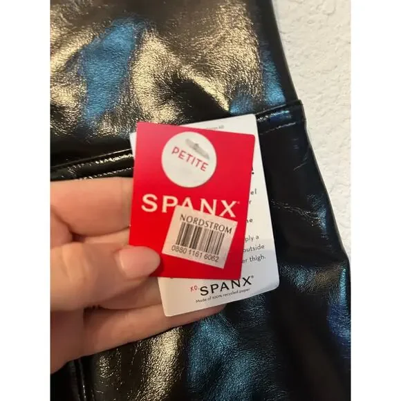 NWT SPANX Women's Faux Patent Leather Leggings - Picture 3 of 5
